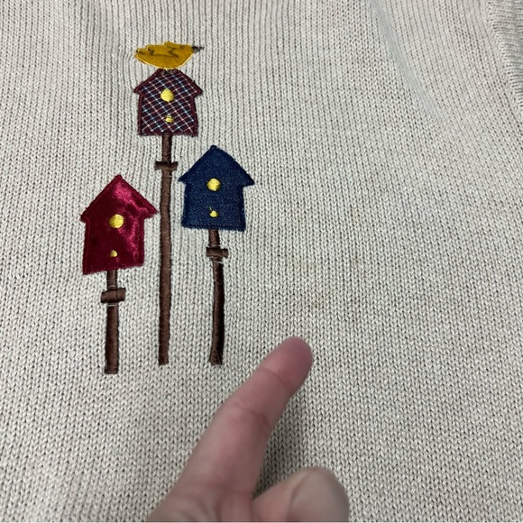 Bobbie Brooks Sweater Vest 22/24W Tan Fall Thanksgiving Teacher Embroidered - Picture 8 of 9